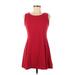 Forever 21 Casual Dress - Mini Scoop Neck Sleeveless: Red Solid Dresses - Women's Size Medium