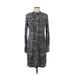 Calvin Klein Casual Dress - Sheath High Neck Long sleeves: Black Dresses - Women's Size Small