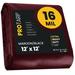 PROTARP 12 ft x 12 ft Maroon Polyethylene Heavy Duty 16 Mil Tarp Waterproof UV Resistant Rip & Tear Proof in Brown | Wayfair PT-107-12X12