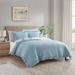 Gracie Oaks Brelje Modern & Contemporary 3 Piece Quilt Set Polyester/Polyfill in Blue | King Quilt + 2 Standard Shams | Wayfair