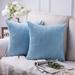 Mercer41 Detchko Soft Corduroy Striped Velvet Rectangle Decorative Throw Pillow Cushion For Couch Polyester/Polyfill blend | 22" x 22" | Wayfair