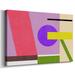 George Oliver Color Composition IV - Wrapped Canvas Print Canvas, Solid Wood in Green/Indigo/Pink | 12 H x 18 W x 1.5 D in | Wayfair