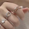 Sanurgente-Bague en argent regardé Hello Kitty pour femme bijoux Kuromi My Melody matiques de