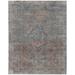 "Gilford Bohemian & Eclectic Medallion, Blue/Red/Gray, 4' x 5'-3"" Accent Rug - Feizy MRQR39GVBLUMLTC06"