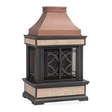 Sunjoy 57-Inch Wood Burning Fireplace with Fire Poker