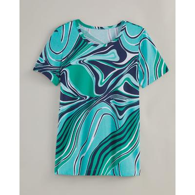 Blair Women's Haband Swirl Print Tee - Blue - XL -...