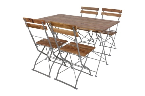 Lex Biergarten-Set Sitzgruppe Biergartenmöbel Gartenmöbel Gartentisch Stuhl 5tlg. Image