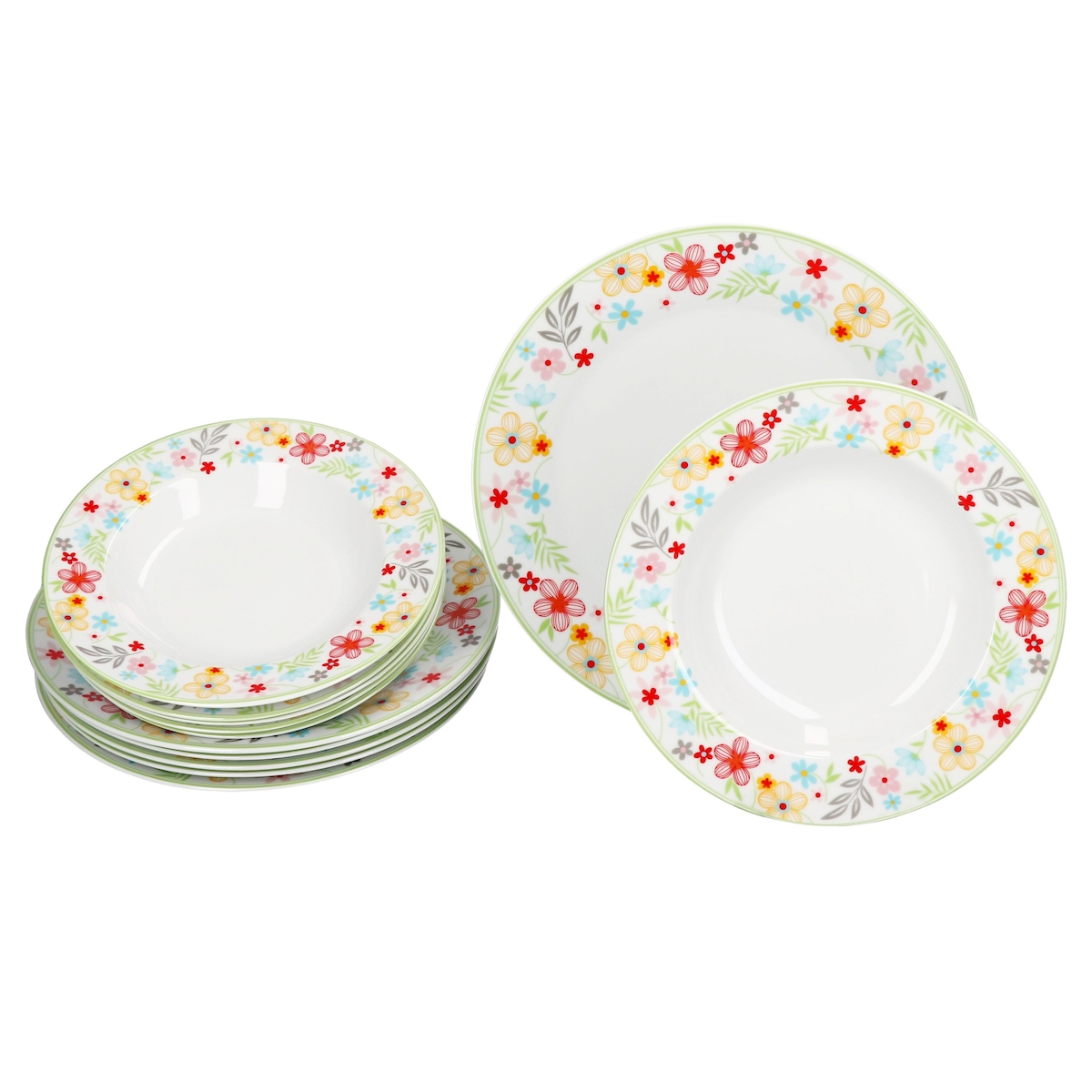 12tlg Tafelservice VARIANT BLÜMCHEN für 6 Personen aus Porzellan Image