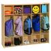 Contender 54" 5 Section Daycare Cubby Coat Locker With Bench Storage, Wooden Backpack Organizer with Hooks for Classroom