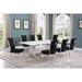 Best Quality Furniture D312/3-SC320-7 Dining Set with 79" White Marble Top