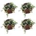 Set of 4 12" Round Dark Brown Wall-Mounted Outdoor Planters