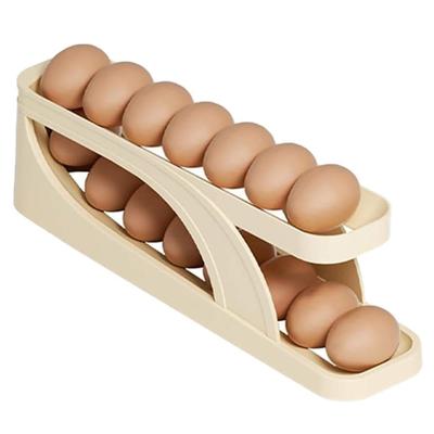 ColourTreeUSA 2-Tier Rolling Egg Dispenser and Organizer for Refrigerator Storage