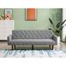 74.41 IN. Linen Button Tufted Sofa Bed, Convertible Upholstered Couch Sleeper with Adjustable Backrests