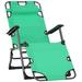 Outdoor Adjustable Tanning Chair, 2-in-1 Beach Lounge Chair & Camping Chair with Pillow & Pocket