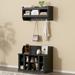 Shoe Storage Bench with Shelves and 4 Hooks, Elegant Hall Tree with Wall Mounted Coat Rack, Entryway Organizer for Hallway