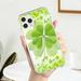 For Samsung A8 (2046) Case Green Shamrock Pattern Cell Phone Case Clear Soft TPU Cell Phone Case for Girls Kids Women Phone Cases