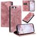 Case for iPhone 8 Plus / iPhone 7 Plus Wallet Case for Women Girls with Card Holder Embossed Flower Pattern Magnetic Flip PU Leather Purse Protective Phone Cover for iPhone 8 Plus Pink