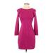 Banana Republic Casual Dress - Sheath High Neck 3/4 sleeves: Pink Print Dresses - Women's Size 0