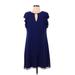 Vince Camuto Casual Dress - Shift: Blue Solid Dresses - Women's Size 12