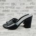 Nine West Shoes | New Nine West Unah 3 Black Faux Leather Slide In Heels W991 | Color: Black | Size: 8.5
