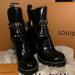 Louis Vuitton Shoes | Authentic Louis Vuitton Star Trail Patent Leather Buckled Boots 38.5/8.5 | Color: Black | Size: 8.5