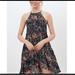 Urban Outfitters Dresses | Kimchi Blue Florence Floral High Neck High/Low Black Dress Never Worn | Color: Black | Size: S