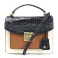 Ralph Lauren Bags | Auth Lauren Ralph Lauren Handbag Shoulder Bag Black/Brown/Off White - H29443f | Color: Black/Brown | Size: W:8.3inx H:7.7inx D:3.1in