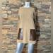 J. Crew Sweaters | J Crew Women's 100% Merino Wool Tunic Sweater Faux Leather Pockets Brown | Color: Brown/Tan | Size: L