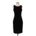 Calvin Klein Casual Dress - Sheath Crew Neck Sleeveless: Black Print Dresses - Women's Size 2