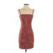 Forever 21 Casual Dress - Bodycon Square Sleeveless: Brown Solid Dresses - Women's Size Small