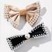 Anthropologie Accessories | Anthropologie Pearl Embellished Hair Bows, Set Of Two, Black - Nwt | Color: Black/Cream | Size: Os