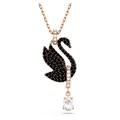 Swarovski Swan Anhänger, Schwan, Schwarz, Roségold-Legierungsschicht