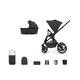 Venicci Tinum Edge 9 Piece 2in1 Pushchair Bundle (Raven) Including Maxi COSI/Cybex adapters