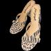 Free People Shoes | Free People Animal Print Heeled Sandal | Color: Black/Tan | Size: 7.5-8 / Eu 38