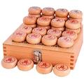 MekUk Chinese Chess Wooden Chinese Chess Leather Chessboard Portable Gift Box Decorative Ornaments Interactive Game Leisure Early Education Puzzle (Size : 20 * 20 * 5.4cm)