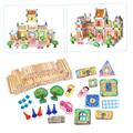 ifundom 128pcs Children's House Puzzle Toys Diy Miniature Model Making Dollhouse Craft Diy Modern Dollhouse Miniature Furniture Diy Childrens Toys Wooden House Toy Doll House 3d Makeup