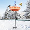 GIFANK Heated Bird Bath with Metal Stake Thermostatically Controlled, Detachable Decoration Spa Heated Bird Waterer Bird Feeder for Winter Outdoor Lawn Patio Yard Garden with 5.9FT Cord,80W