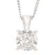 Jollys Jewellers Women's 9Carat White Gold 0.22ct Diamond Pendant (6mm) w/ 20.25" Curb Chain (1mm Wide)