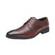Ninepointninetynine Oxford Shoes for Men Lace Up Floral Burnished Plain Toe Derby Shoes Anti-Slip Block Heel Low Top Classic (Color : Darkbrown, Size : 8 UK)