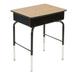ECR4Kids Open Front Desk w/ Metal Storage Book Box, Adjustable, Classroom Furniture, Maple/Black Laminate/Metal | Wayfair ELR-24103F-MP