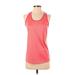 Reebok Active Tank Top: Pink Polka Dots Activewear - Women's Size Small