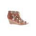 Ann Taylor LOFT Wedges: Brown Solid Shoes - Women's Size 8 1/2 - Open Toe