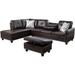 Brown Reclining Sectional - Lark Manor™ Blumenthal 97.2" Wide Faux Leather Corner Sectional w/ Ottoman Faux Leather | Wayfair