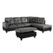 Gray Sectional - Latitude Run® Everlyse 103.5" Wide Sofa & Chaise w/ Ottoman Faux Leather/Microfiber/Microsuede | 35 H x 103.5 W x 74.5 D in | Wayfair