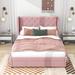 House of Hampton® Hartej Queen Low Profile Storage Platform Bed Wood & /Upholstered/Velvet in Pink | 45 H x 65 W x 84 D in | Wayfair