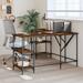 17 Stories Valder 54.7" W L-Shaped Writing Desk Wood/Metal in Brown | 29.5 H x 54.7 W x 54.7 D in | Wayfair D1736F972C14441CB1D3DB10F0A610B8