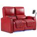 Red Barrel Studio® Zero Gravity Home Theater Seating Top Grain Leather Recliner Sofa Power Headrest Footrest Blue Genuine Leather | Wayfair