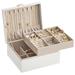 Latitude Run® Removable Organizer Tray Jewelry Box Velvet, Metal in White | 4.3 H x 9.4 W x 8.1 D in | Wayfair 394FB8878C8940CEA701DBFA900B389E