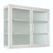 Latitude Run® Glass Door Wall Cabinet w/ Detachable Shelves Glass/Metal in White | 23.6 H x 27.6 W x 9.1 D in | Wayfair