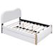 Brayden Studio® Daishiro Upholstered Platform Bed Upholstered, Wood in White | 44.1 H x 55.9 W x 79.9 D in | Wayfair